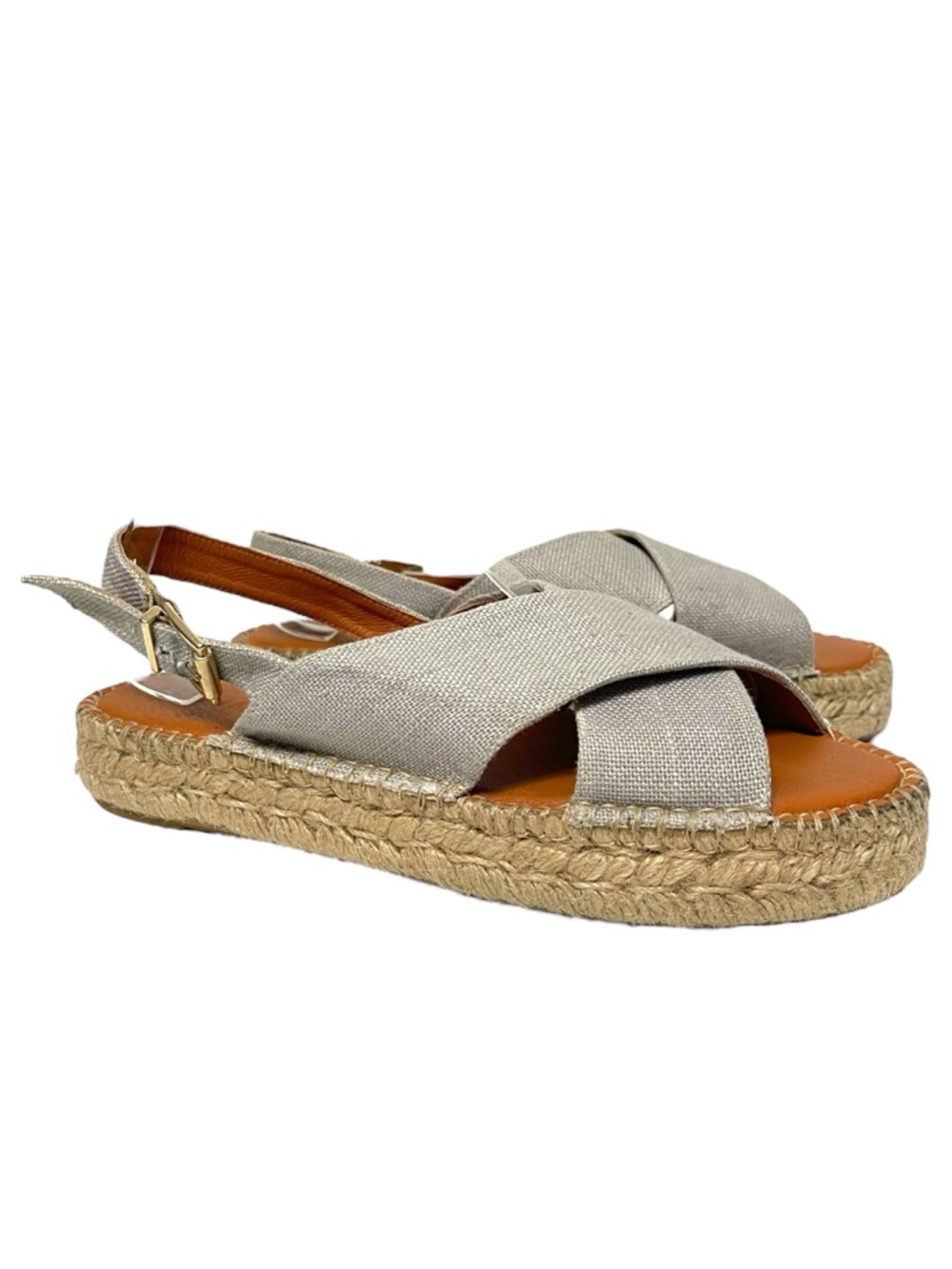 ALOHAS Crossed Espadrilles in Cotton Canvas 41